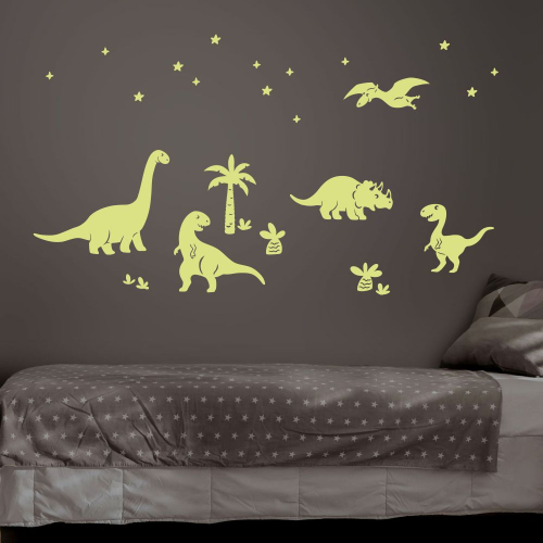 Nálepky na stenu dinosaury svietiace v tme