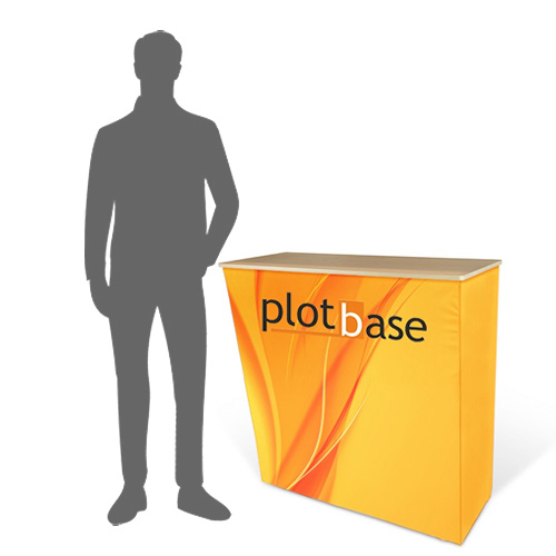 Grafika Plotbase na textilnom prezentačnom pulte
